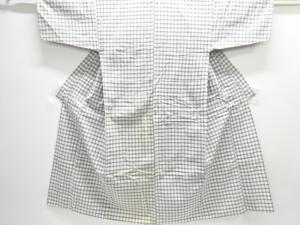 アンティーク　格子木綿単衣男物着物